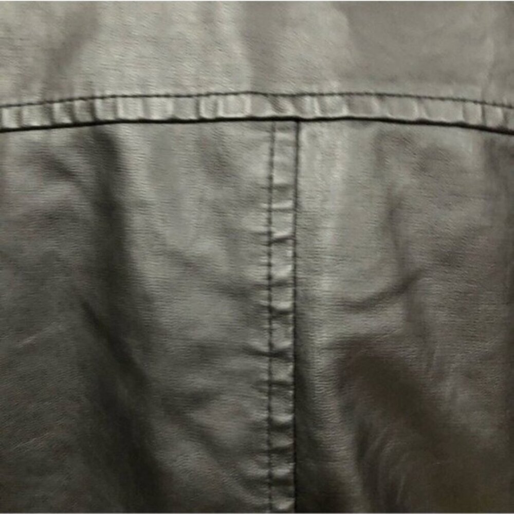 Barneys Originals Black Faux Leather Biker / Moto Jacket - Size XL - Picture 7 of 9